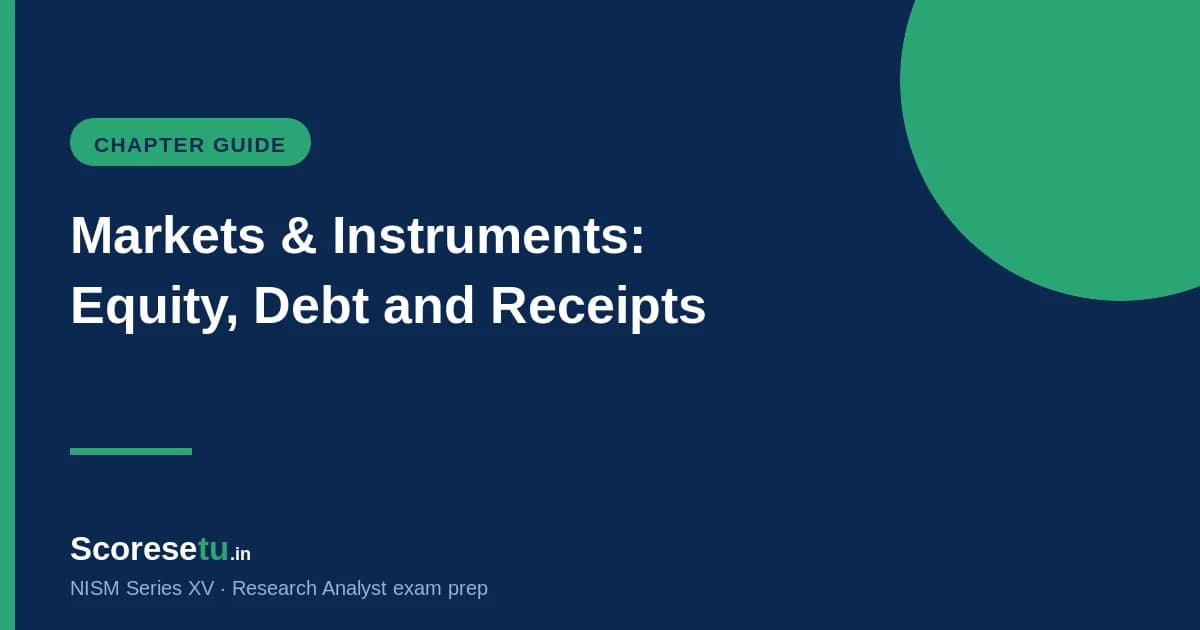 Markets & Instruments for NISM XV: Equity, Debt, Derivatives and Depository Receipts — NISM XV exam preparation by ScoreSetu