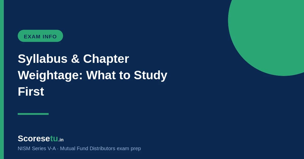 NISM V-A Syllabus & Chapter Weightage (2026): What to Study First — NISM V-A exam preparation by ScoreSetu