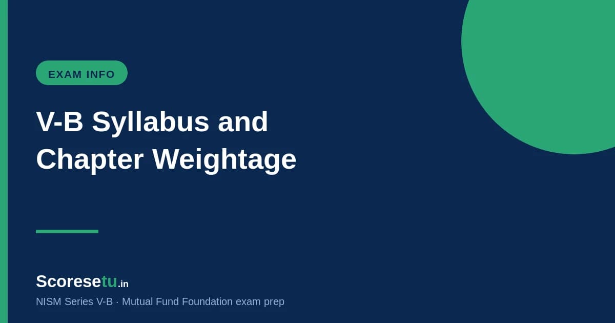 NISM V-B Syllabus & Chapter Weightage (2026): What to Study First — NISM V-B exam preparation by ScoreSetu
